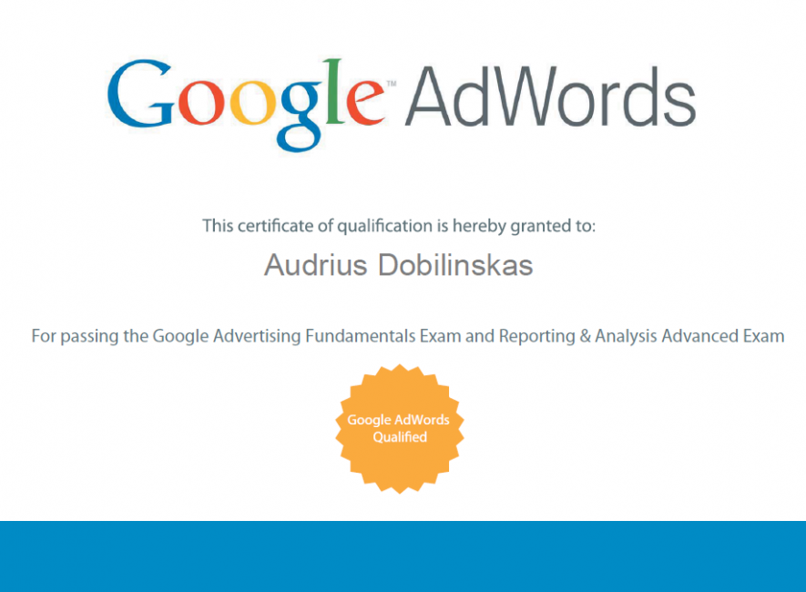 Google AdWords Advanced Reporting & Analysis - Certified - OnlineAds.lt